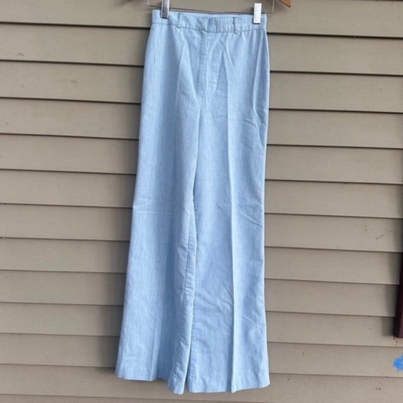 Vintage Pants - Vintage wide leg trousers Women’s Light Blue pants 70s 9/10